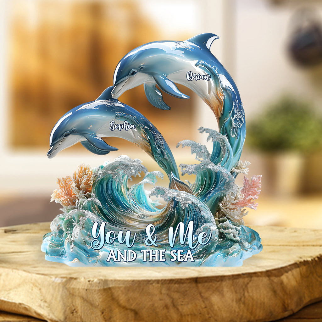 You And Me And The Sea - Personalized Dolphin Custom Shaped Acrylic Plaque