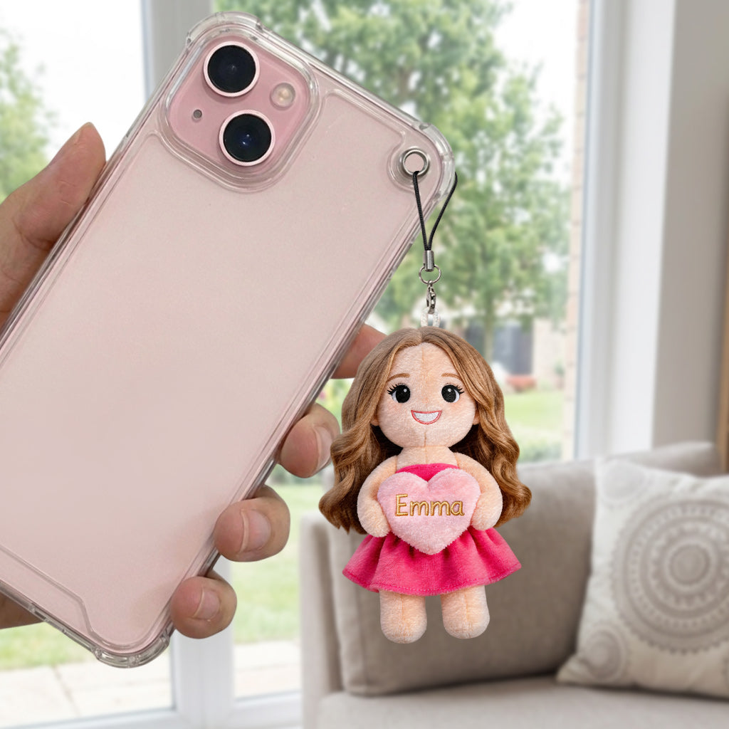 Porte-clés en Peluche Personnalisé - Charm Unique Photo d'Amour Propre