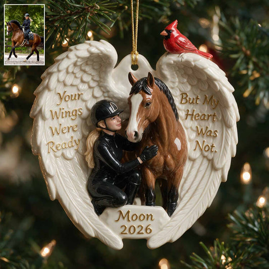 I Miss You - Personalized Horse Custom Shape Ceramic Ornament