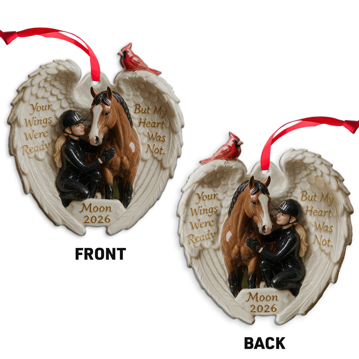 I Miss You - Personalized Horse Custom Shape Ceramic Ornament
