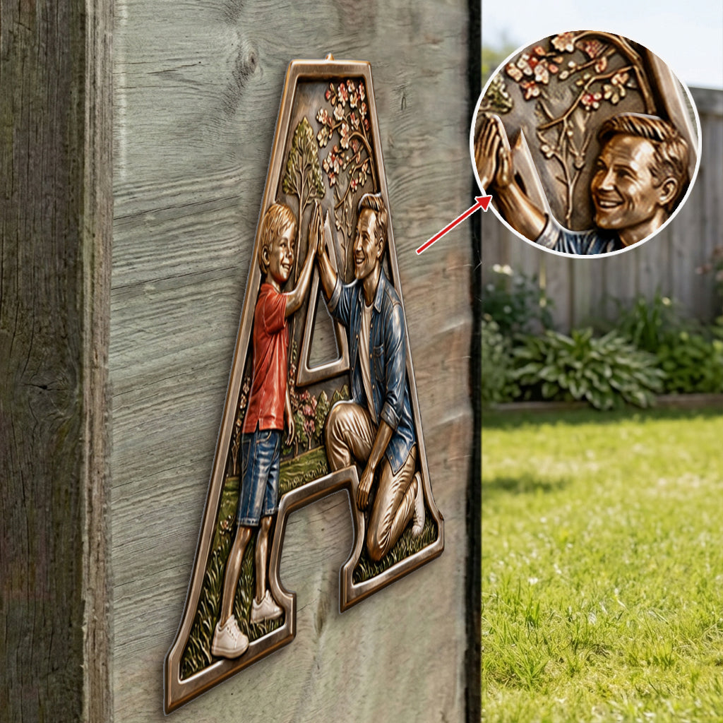 Dad Mom I Love You - Personalized Family 3D Printed Cut Metal Sign