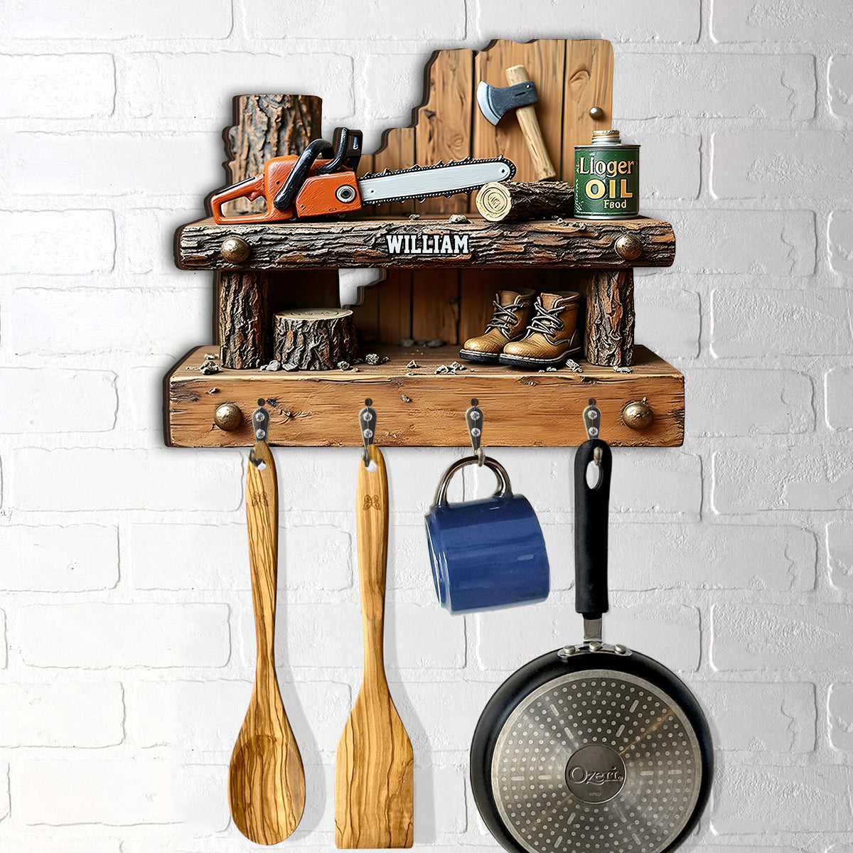 Tronçonneuse - Support de suspension personnalisé pour bûcheron