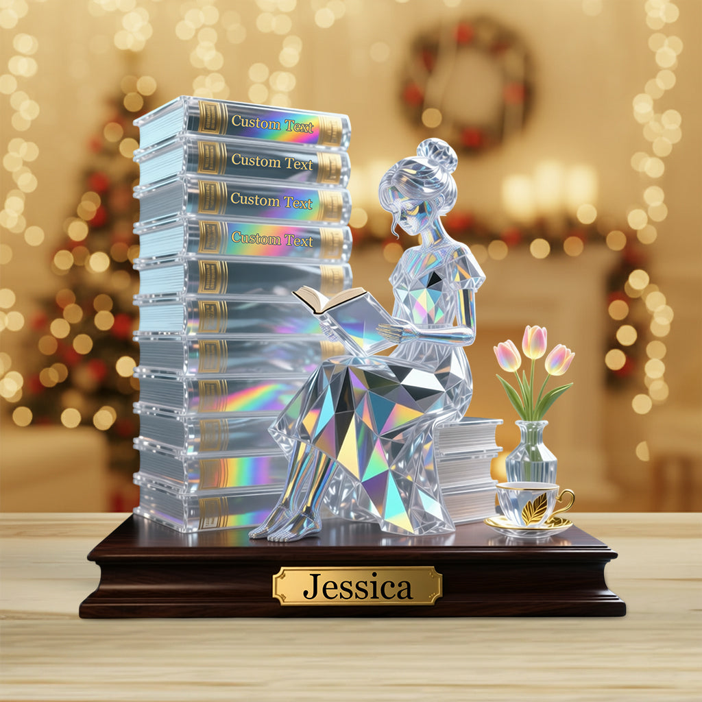 Cadeau idéal pour les amoureux des livres - Plaque acrylique personnalisée en forme de livre