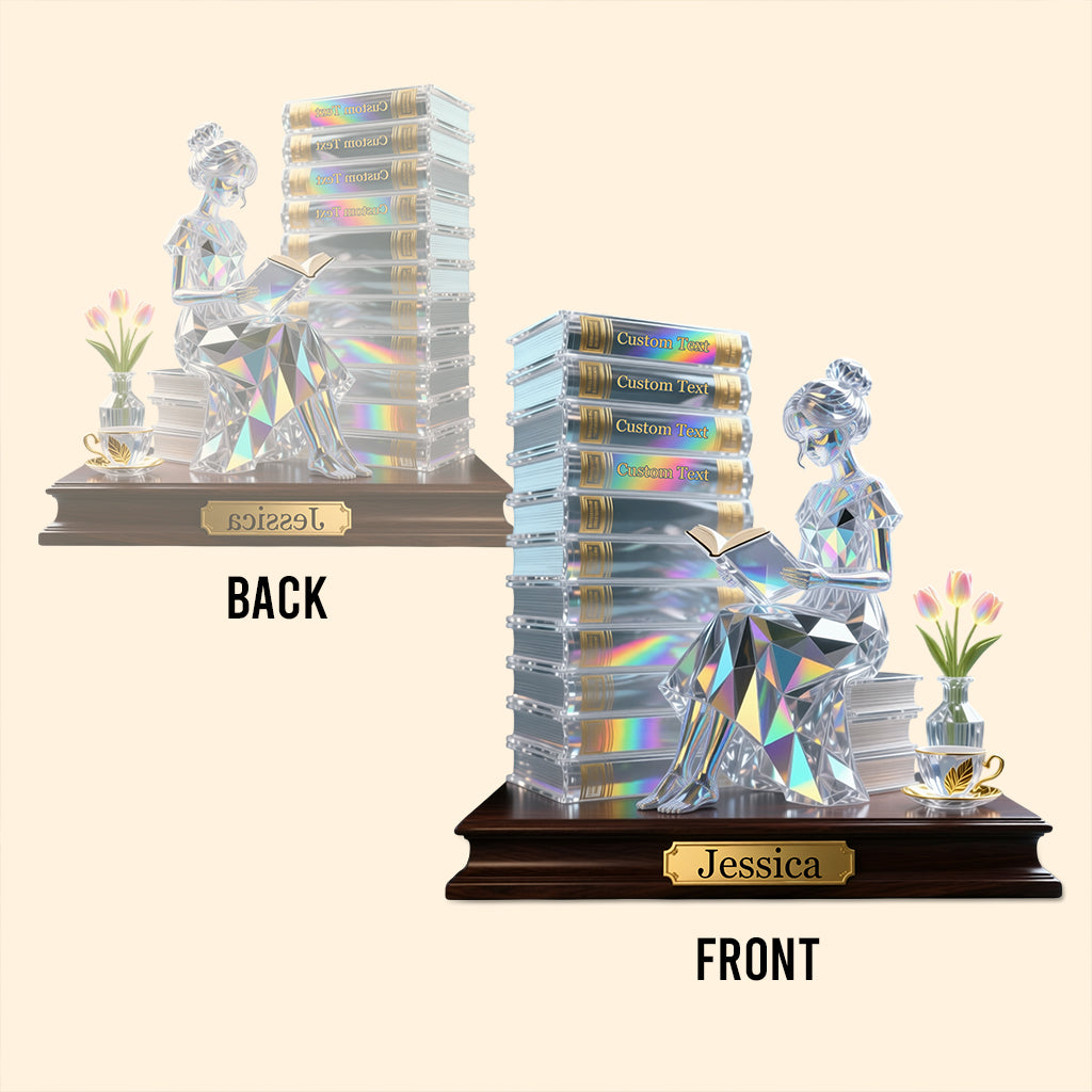Cadeau idéal pour les amoureux des livres - Plaque acrylique personnalisée en forme de livre