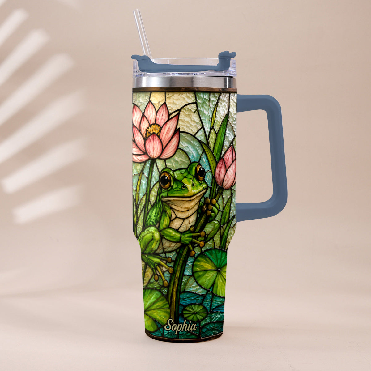 Cute Frog - Personalized Frog Tumbler With Handle