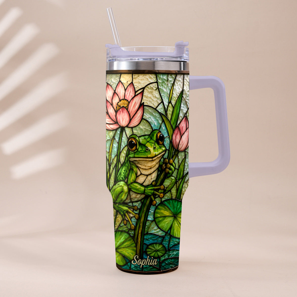 Cute Frog - Personalized Frog Tumbler With Handle