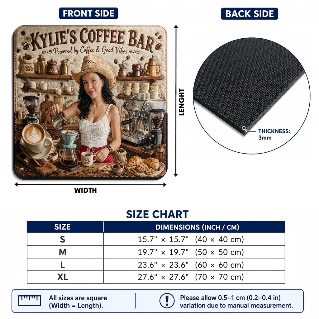 Powered By Coffee & Good Vibes - Personalized Coffee Drying Mat