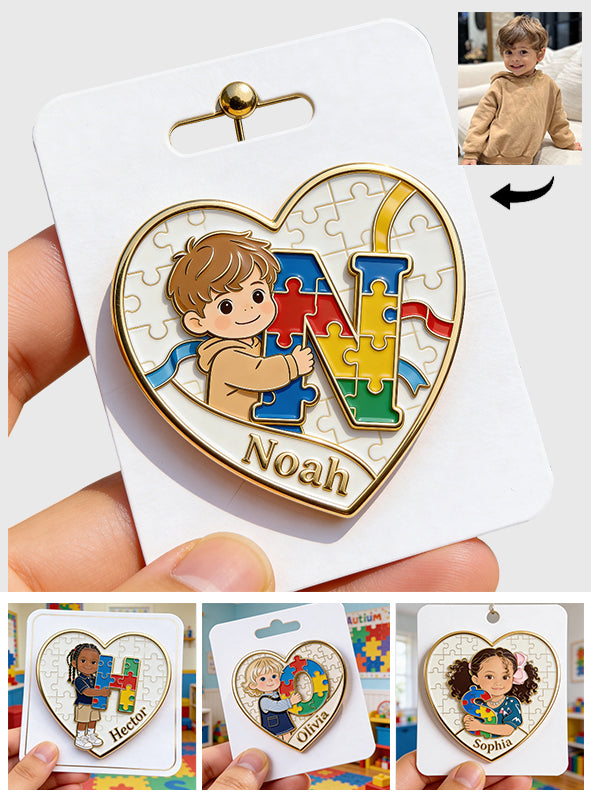 Autism Letter - Personalized Autism Awareness Pin