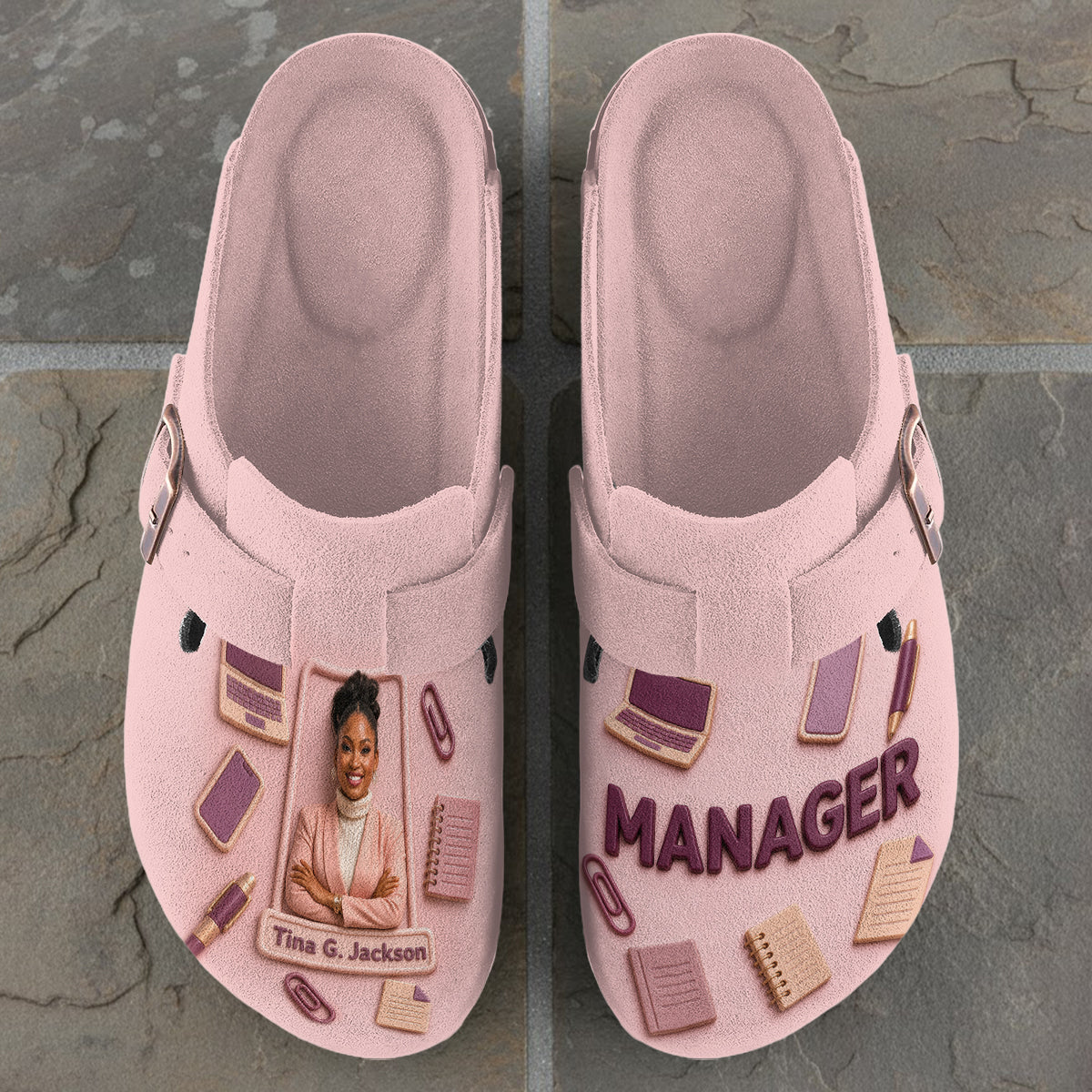 Any Photo Gift For Colleagues - Personalized Colleague Clogs With Arch Support