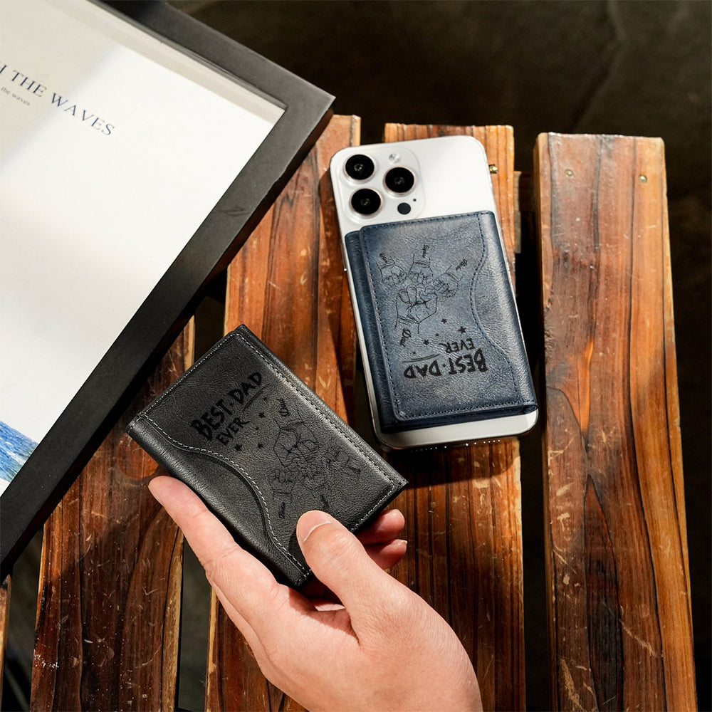 Meilleur papa/papa/père du monde - Portefeuille Magsafe personnalisé pour père