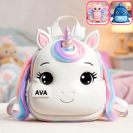 Cute Animal - Personalized Kid Changeable Leather Patch Backpack