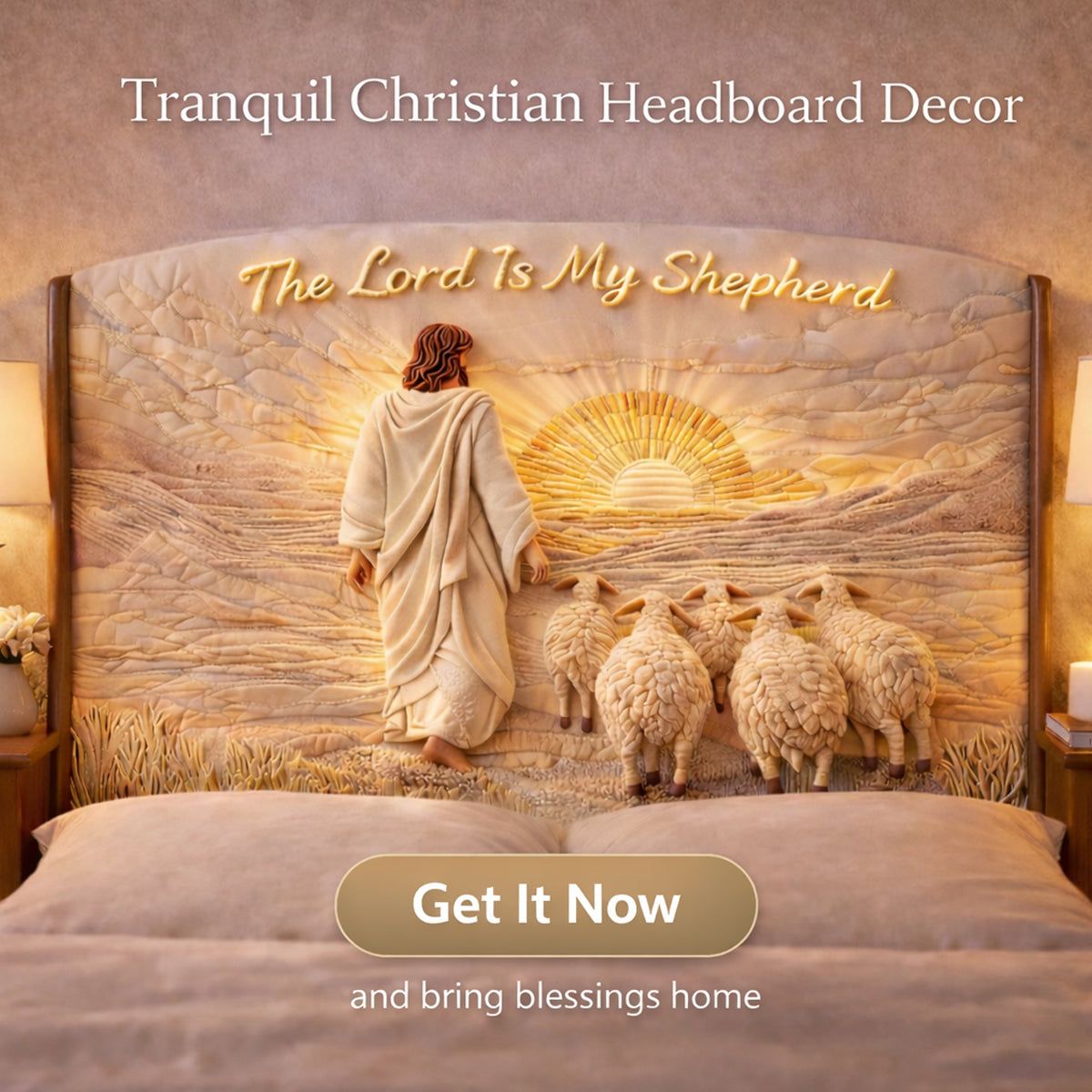 Je suis toujours avec toi - Housse de tête de lit chrétienne personnalisée