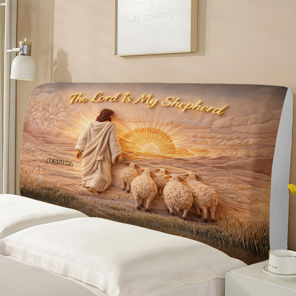 Je suis toujours avec toi - Housse de tête de lit chrétienne personnalisée