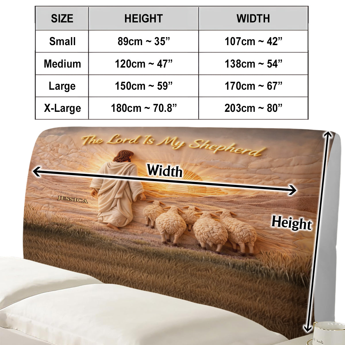 Je suis toujours avec toi - Housse de tête de lit chrétienne personnalisée