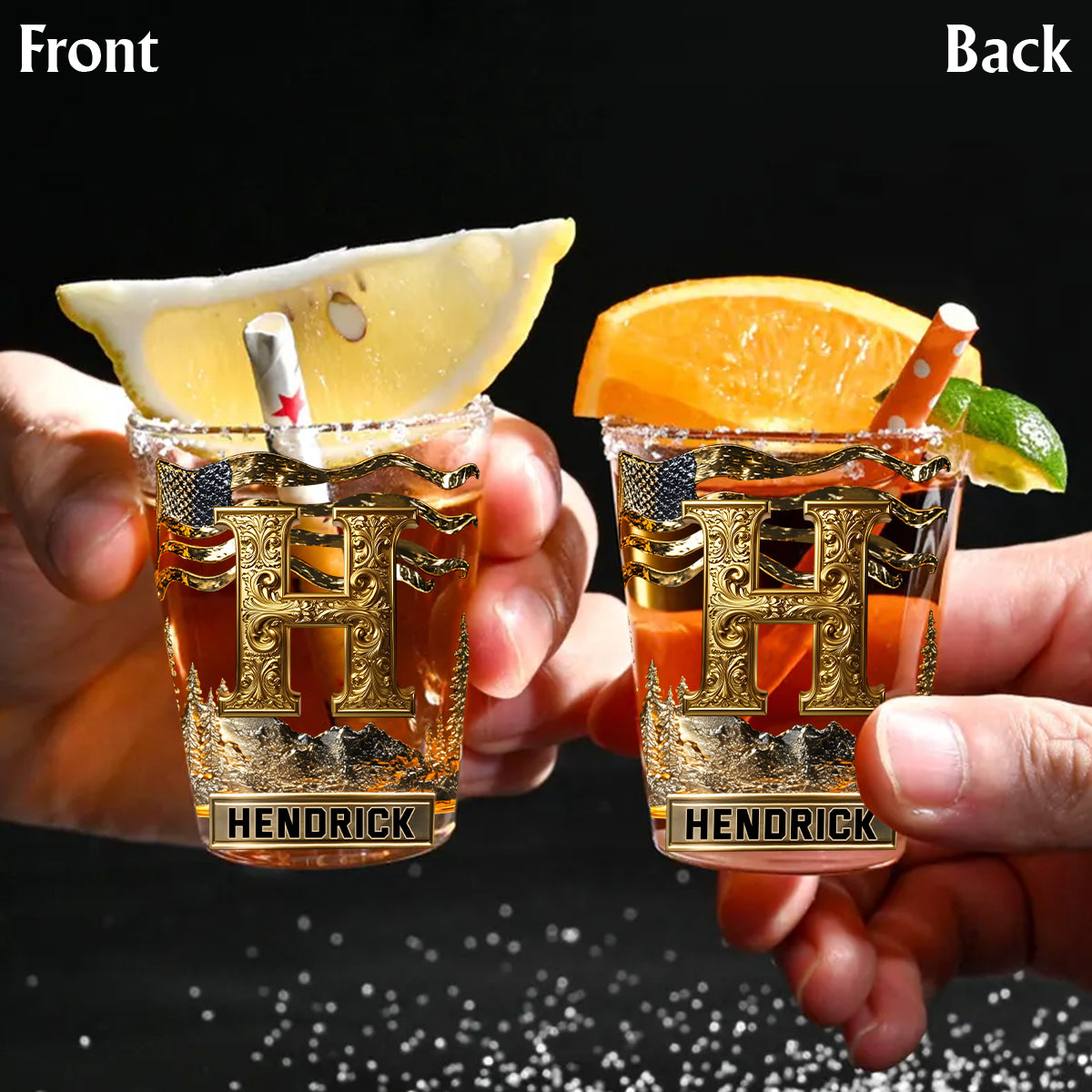 Ensemble de verres à shot personnalisés avec initiale pour les amateurs d'alcool