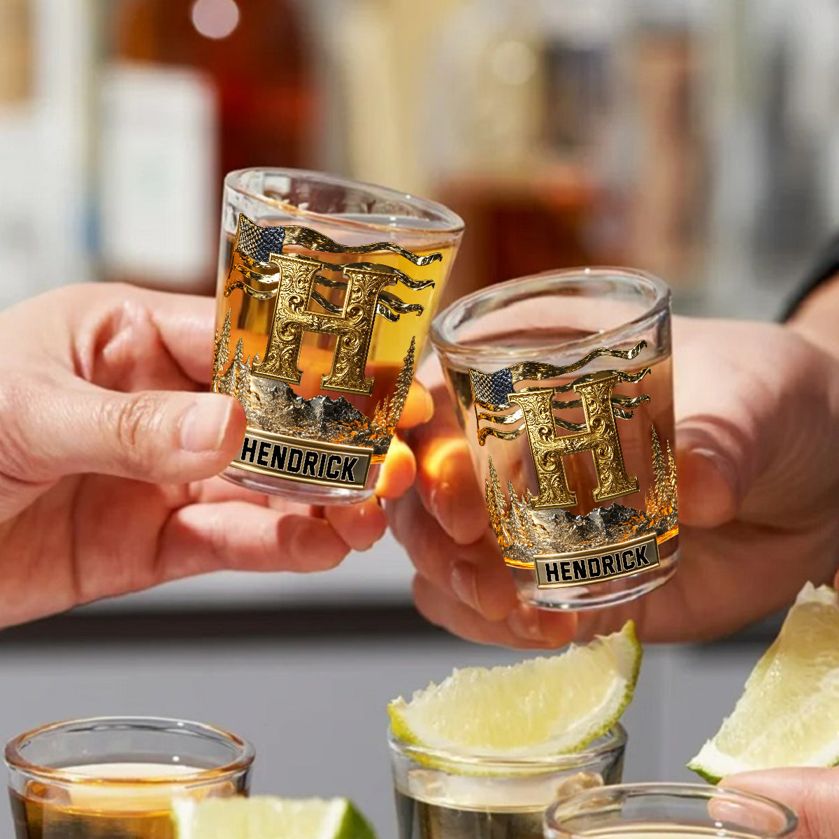 Ensemble de verres à shot personnalisés avec initiale pour les amateurs d'alcool