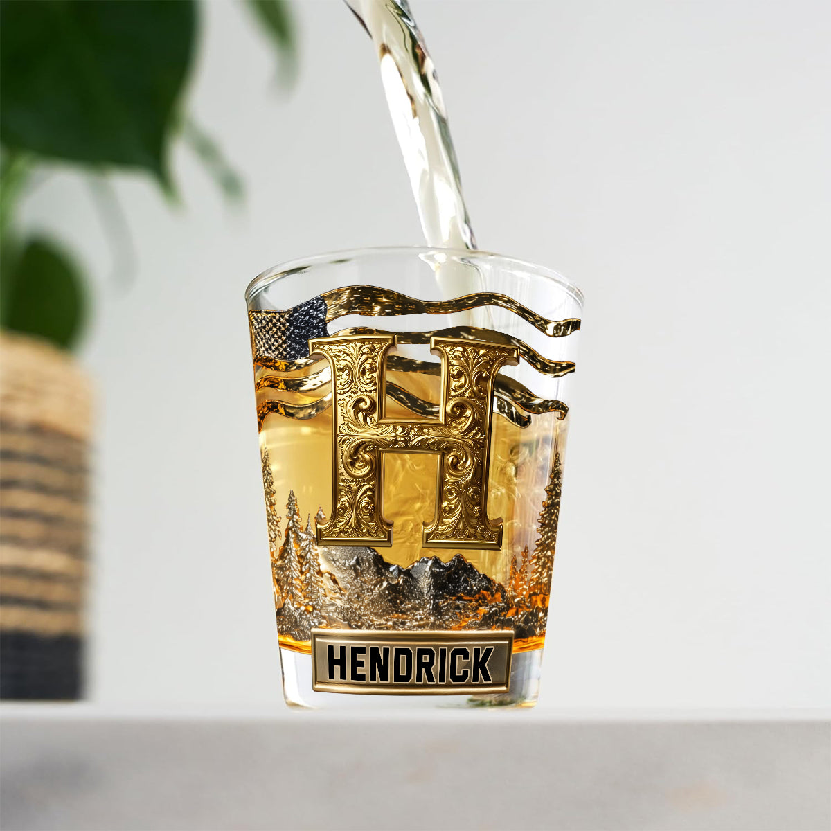 Ensemble de verres à shot personnalisés avec initiale pour les amateurs d'alcool