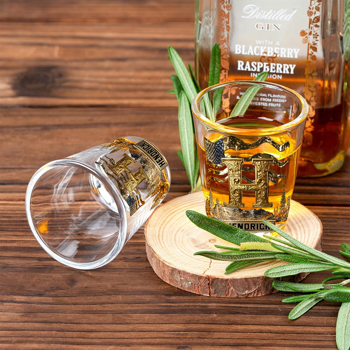 Ensemble de verres à shot personnalisés avec initiale pour les amateurs d'alcool