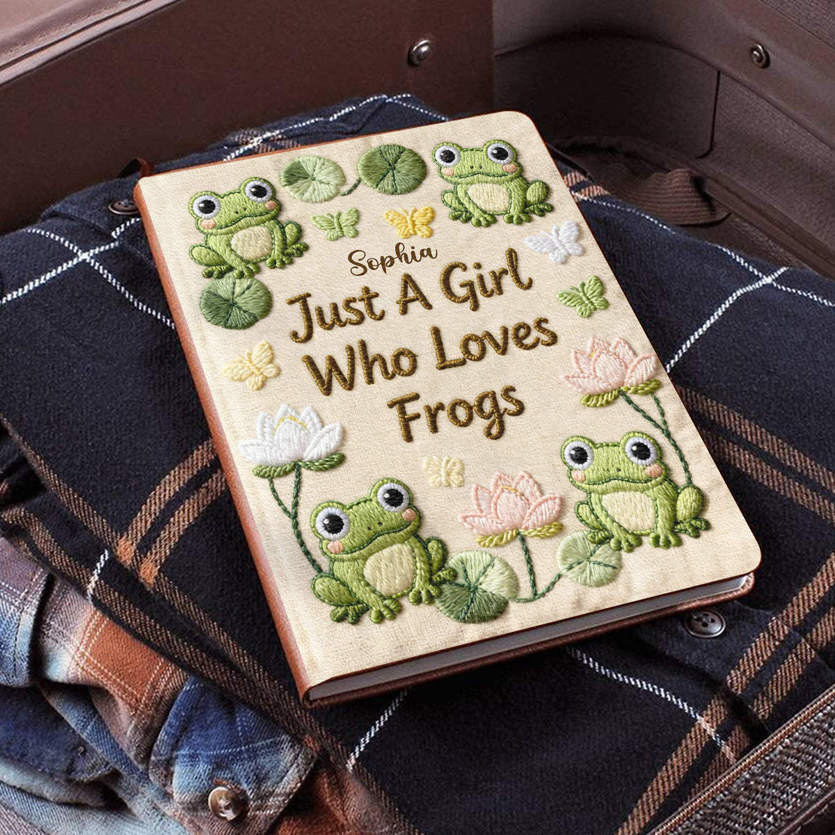 Just A Girl Who Love Frogs - Personalized Frog Leather Journal