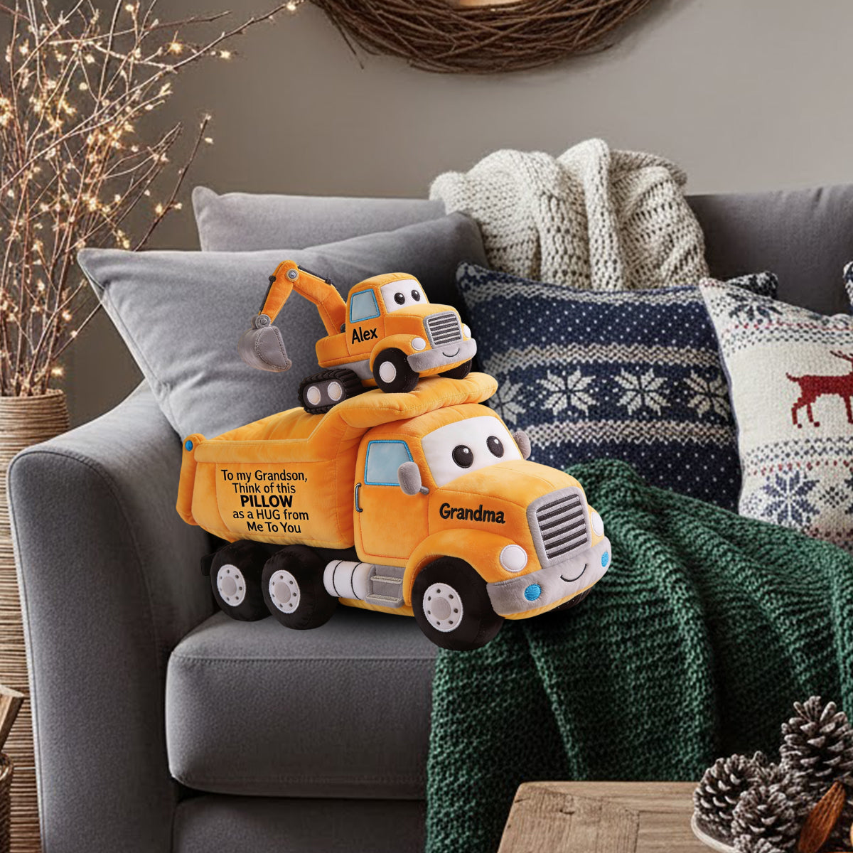 Cadeaux pour enfants - Oreiller personnalisé en fausse fourrure pour enfant