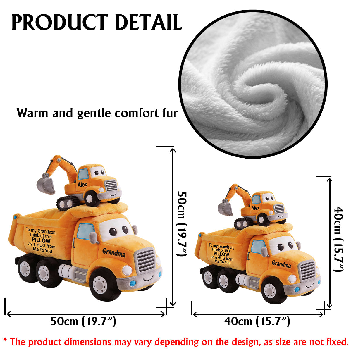 Cadeaux pour enfants - Oreiller personnalisé en fausse fourrure pour enfant