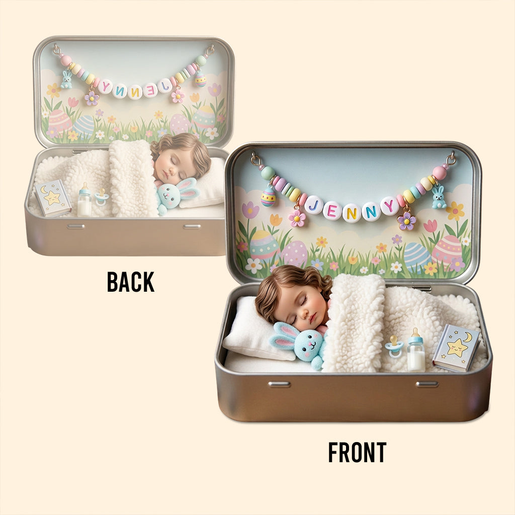 Sleeping Easter Spring Theme - Personalized Kid Custom Shaped Acrylic Plaque