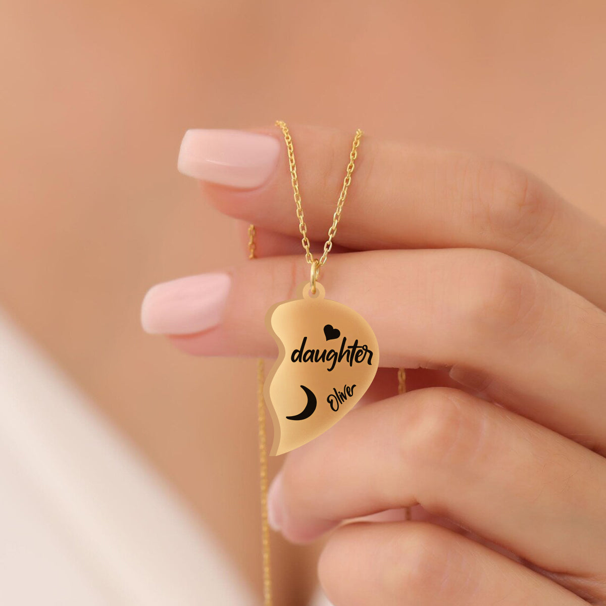 Je t'aime - Collier pendentif personnalisé assorti pour maman