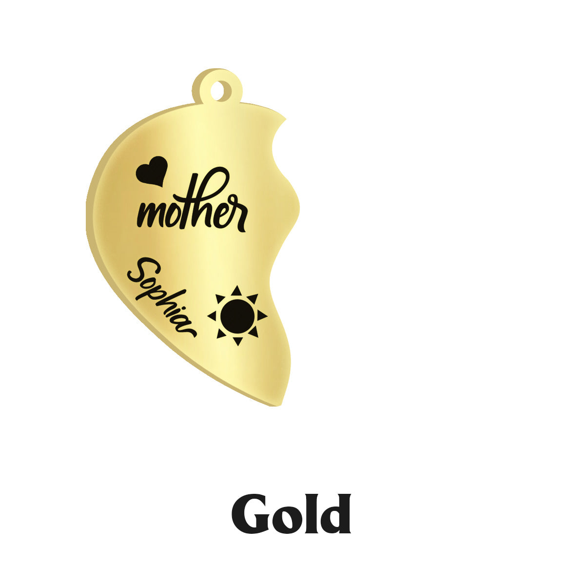 Je t'aime - Collier pendentif personnalisé assorti pour maman