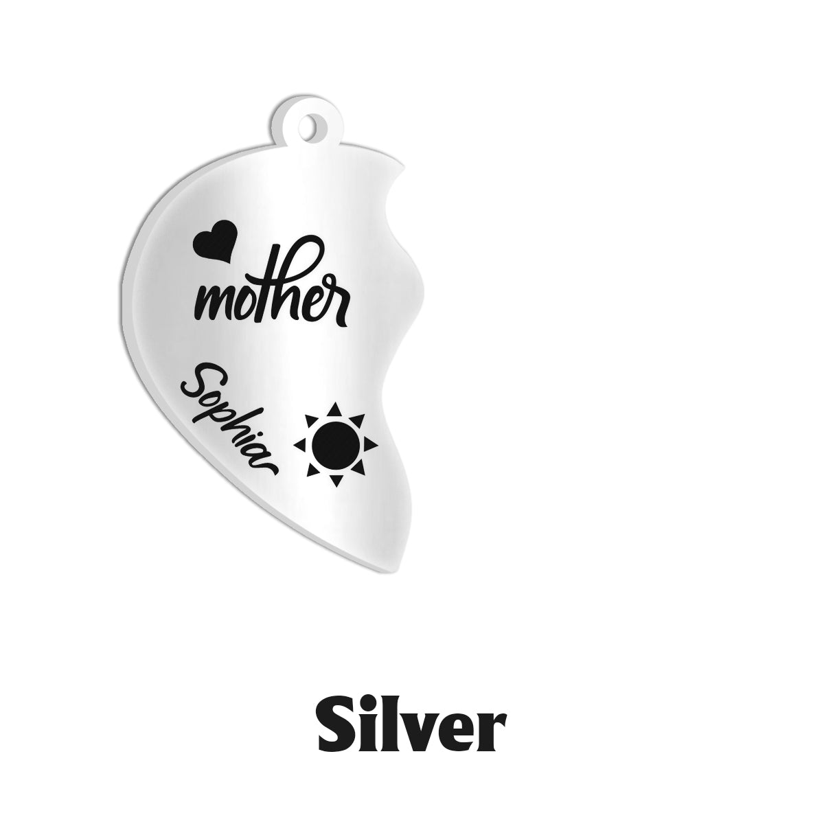 Je t'aime - Collier pendentif personnalisé assorti pour maman