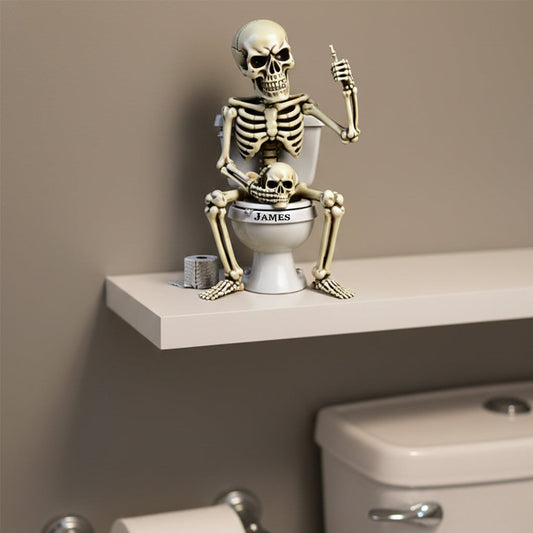Funny Skull Toilet Bucket - Personalized Skull Custom Shaped Acrylic Plaque