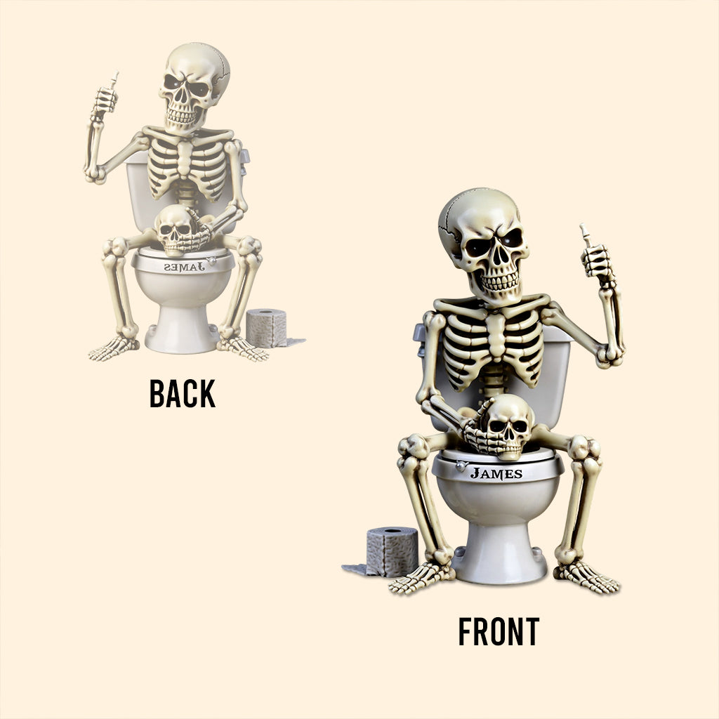 Funny Skull Toilet Bucket - Personalized Skull Custom Shaped Acrylic Plaque