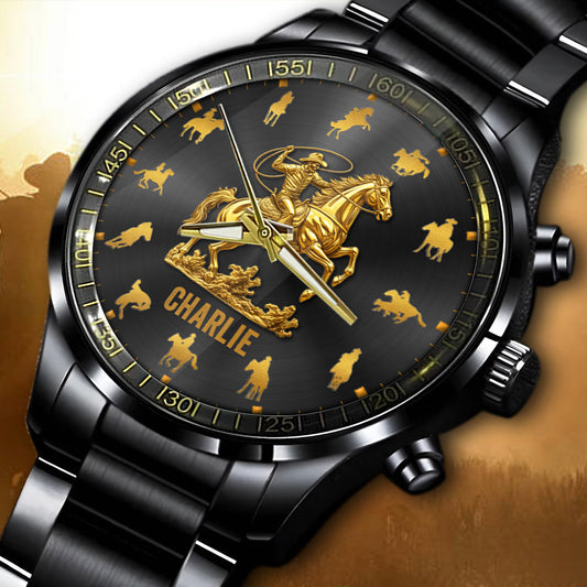 Rodéo équestre - Montre-bracelet personnalisée à motif cheval