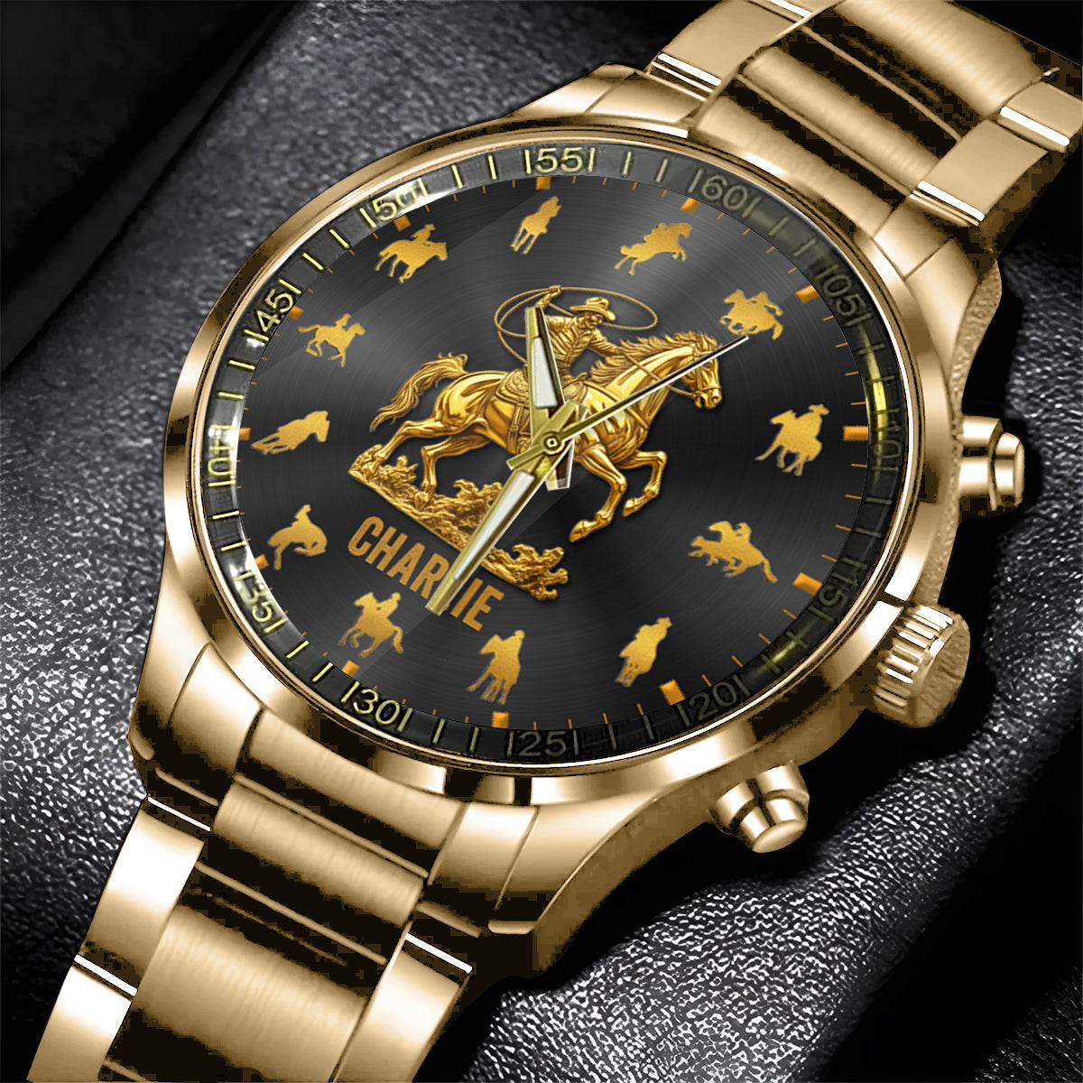 Rodéo équestre - Montre-bracelet personnalisée à motif cheval