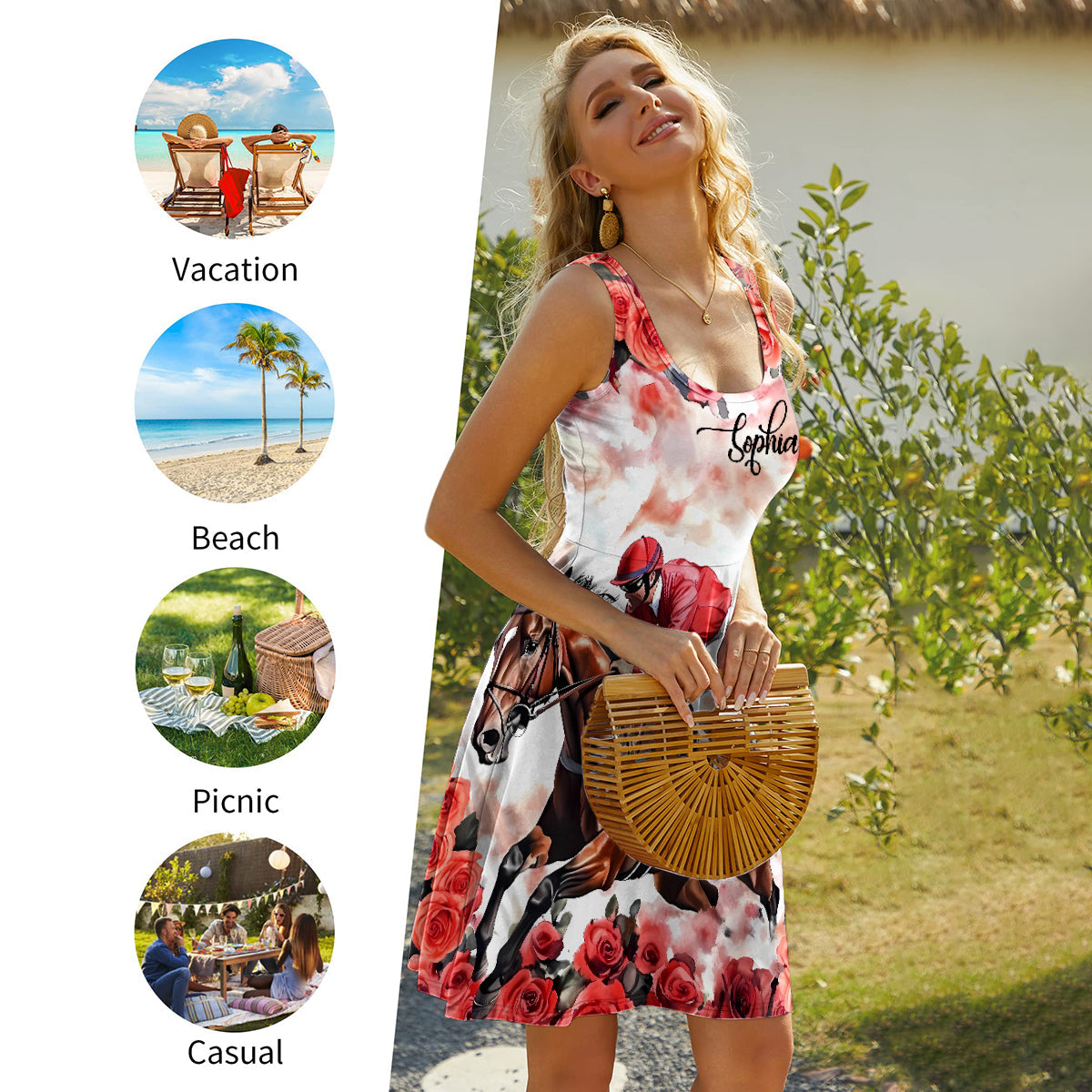 Robe sans manches personnalisée à motif cheval - À l'époque de My Horse Girl