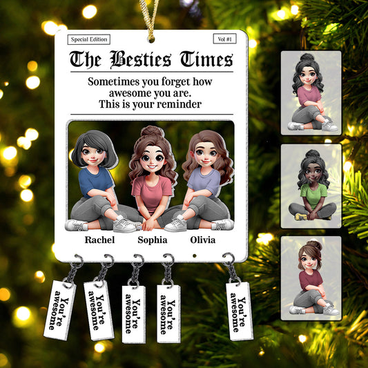 Tear-off Tabs Flyer - Personalized Bestie Ornament With Charm