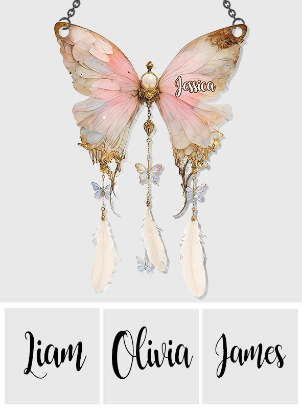 Magnifique papillon vintage - Ornement papillon personnalisé à suspendre à la fenêtre, attrape-soleil 