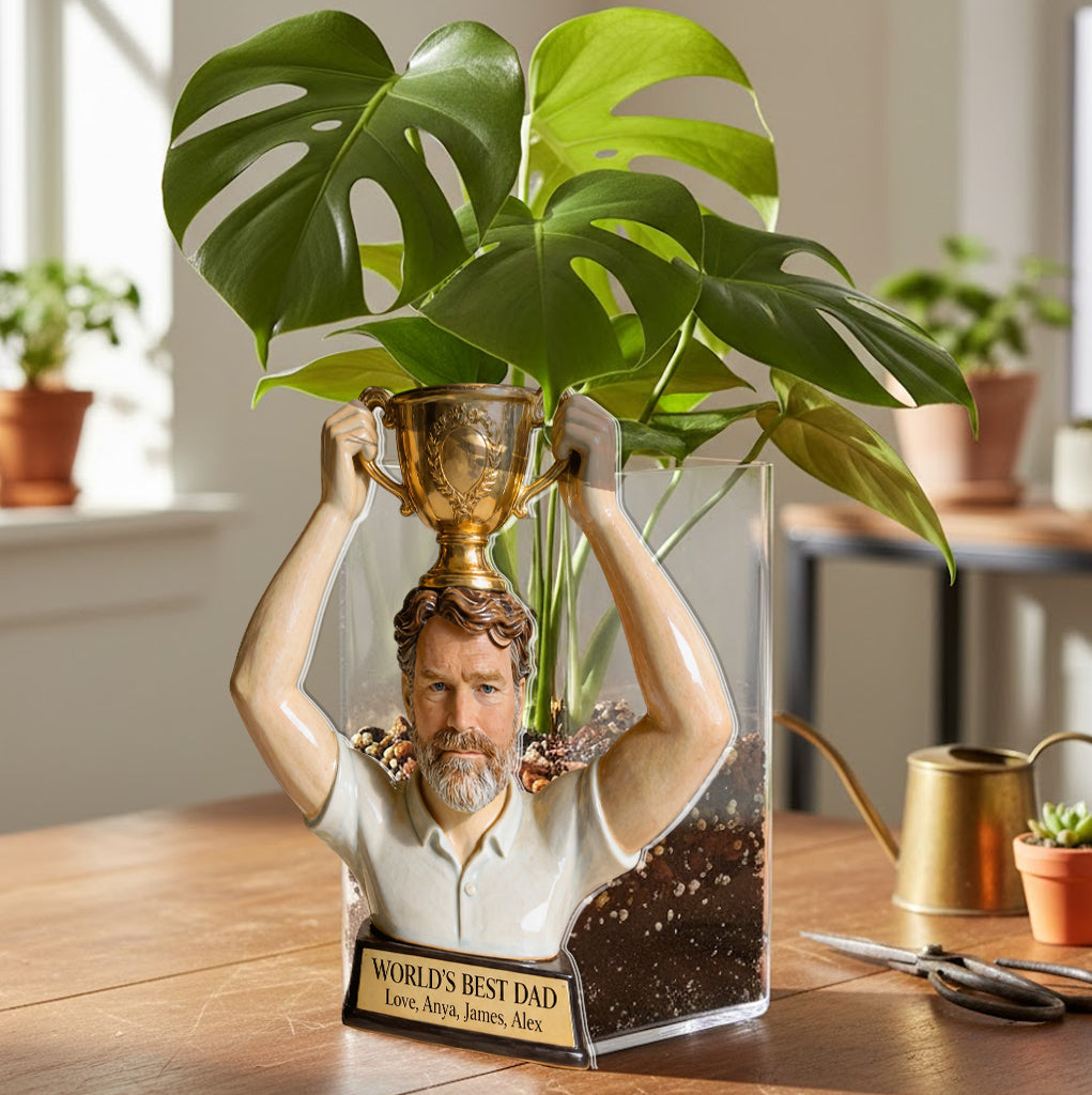 Le meilleur papa du monde - Pot en acrylique personnalisé