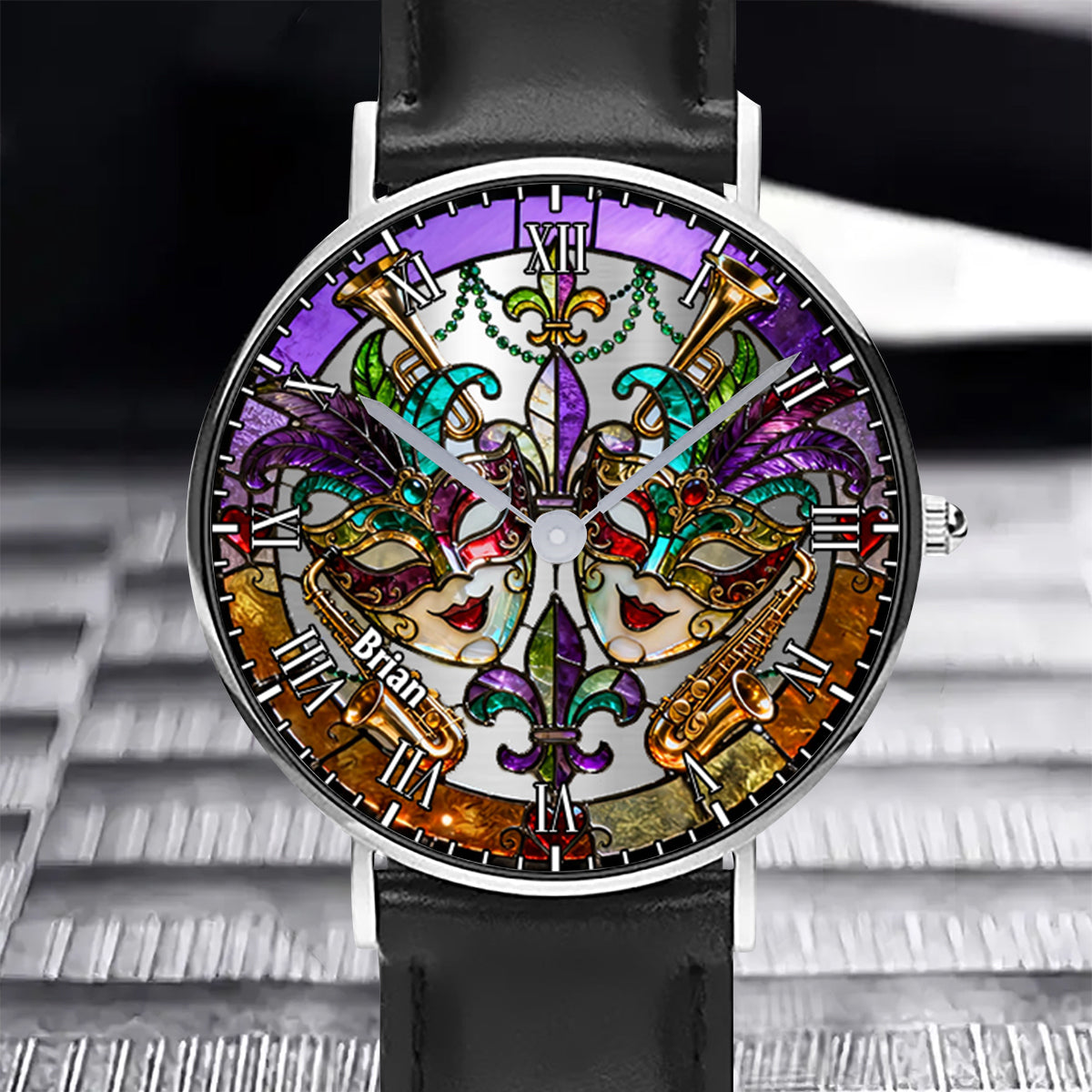Masque de Mardi Gras - Montre-bracelet personnalisée pour Mardi Gras