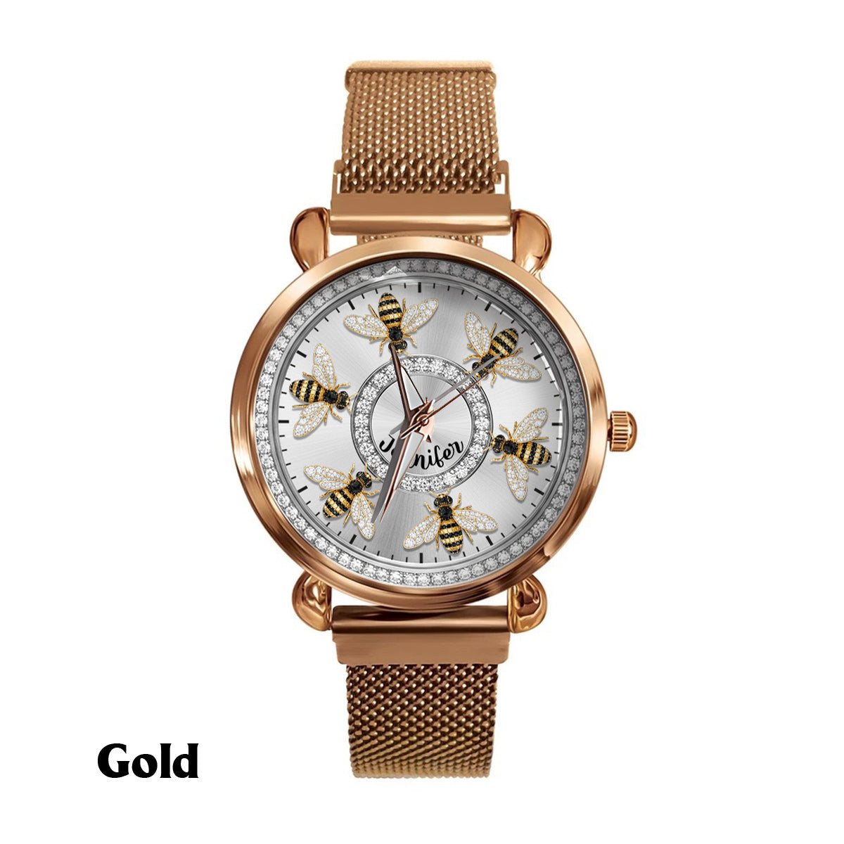 Montre abeille personnalisée pour femme - J'adore les abeilles