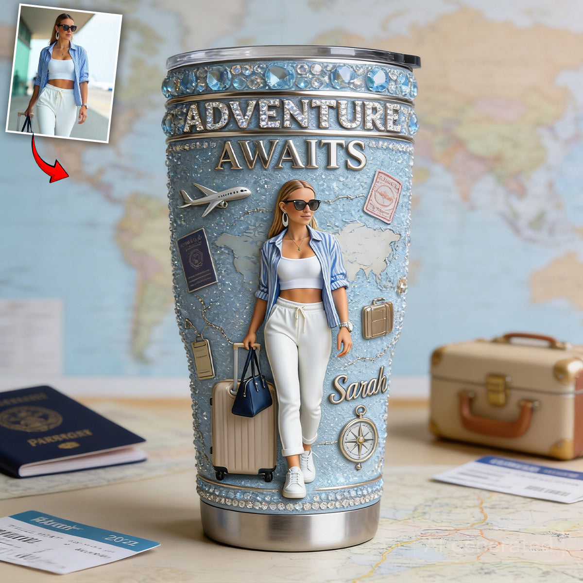 Tasse de Voyage Personnalisée - Photo Personnalisée
