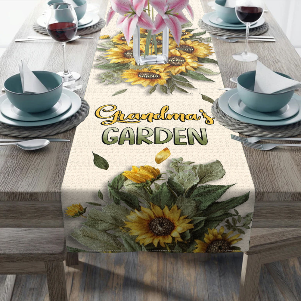Grandma's Mom's Garden - Personalized Grandma Table Runner