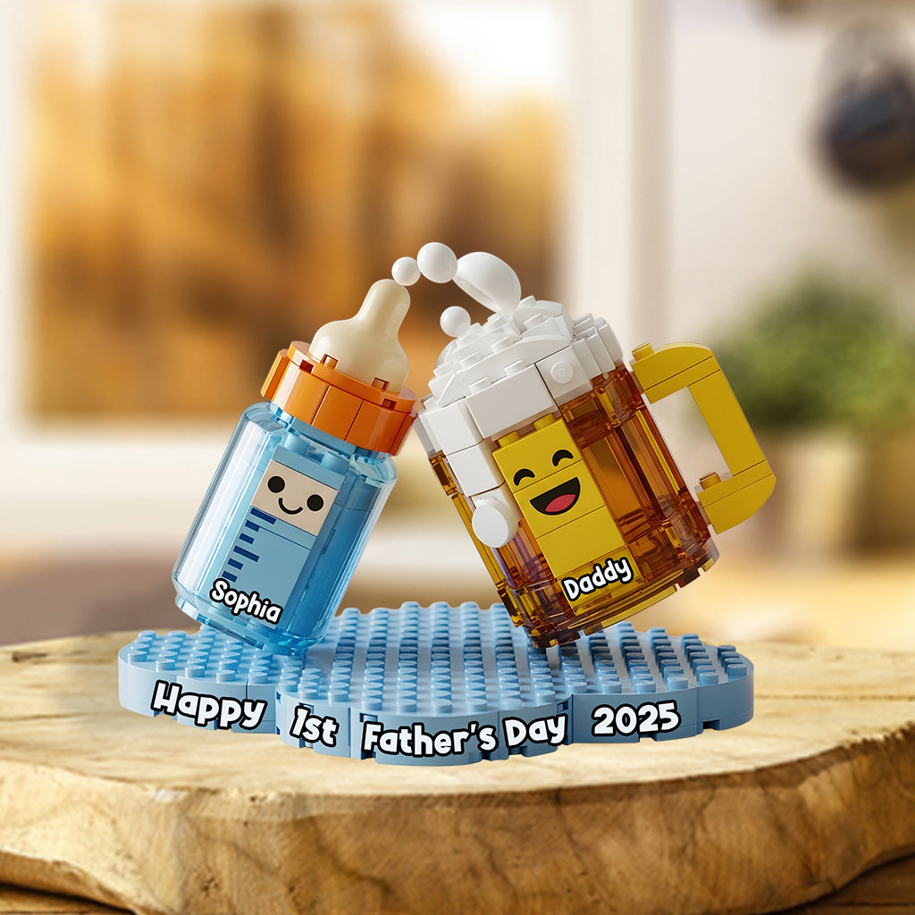 Première fête des pères - Annonce de la naissance d'un papa - Plaque acrylique personnalisée en forme de papa