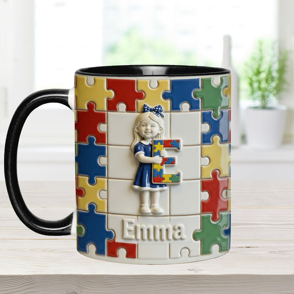 Autism Letter - Personalized Autism Awareness Accent Mug & Coaster