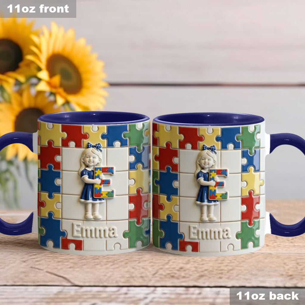 Autism Letter - Personalized Autism Awareness Accent Mug & Coaster