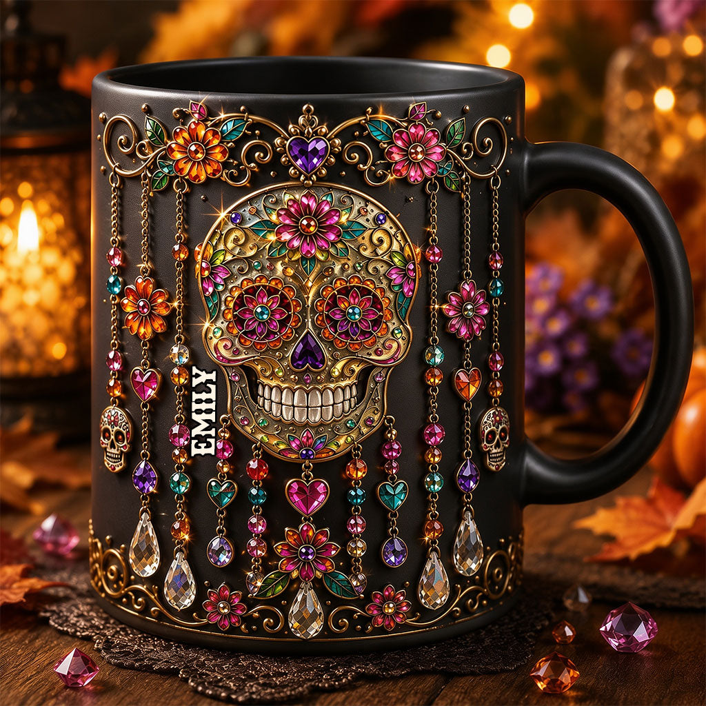 Beautiful Skull - Personalized Skull Accent Mug