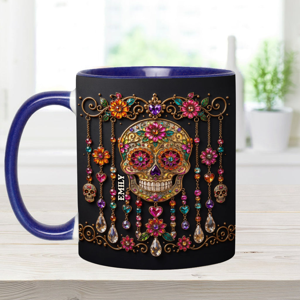 Beautiful Skull - Personalized Skull Accent Mug