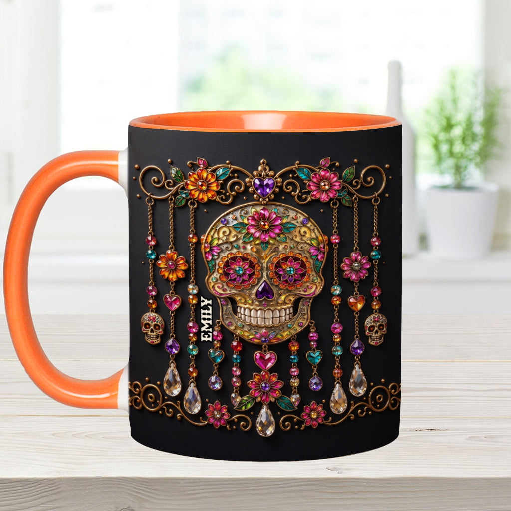 Beautiful Skull - Personalized Skull Accent Mug