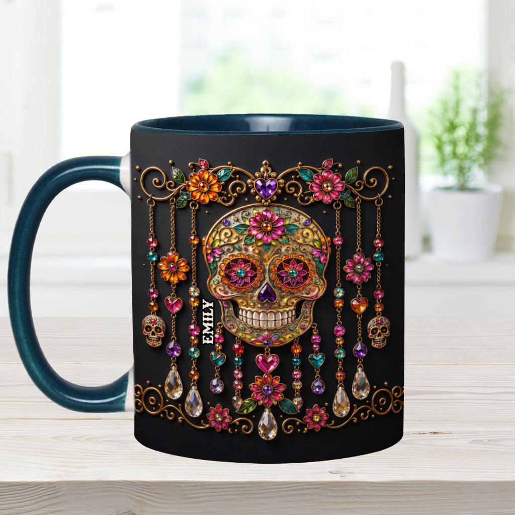 Beautiful Skull - Personalized Skull Accent Mug