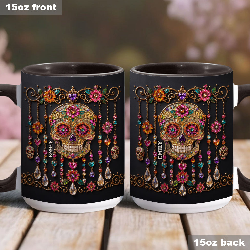 Beautiful Skull - Personalized Skull Accent Mug