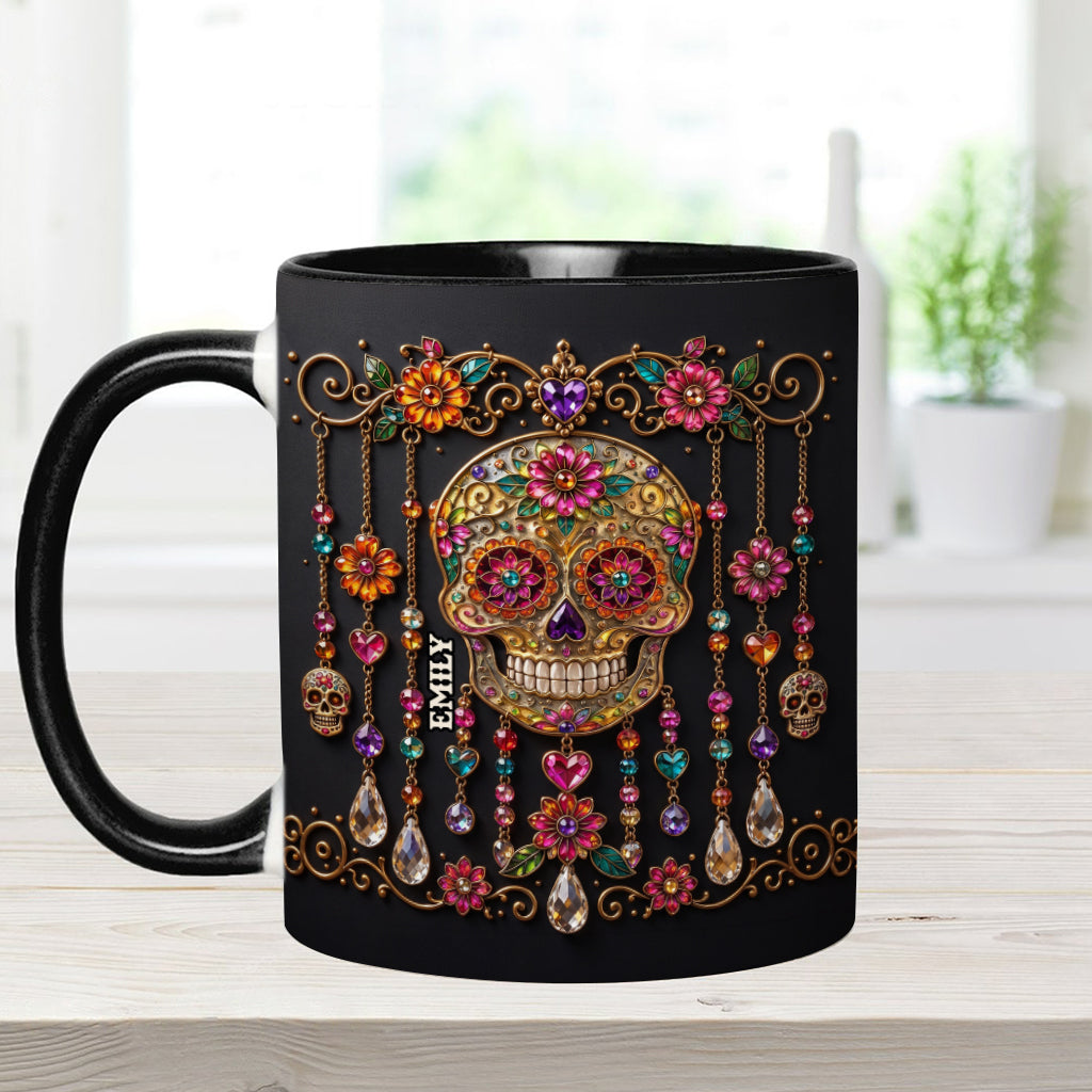 Beautiful Skull - Personalized Skull Accent Mug